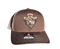  Cap Trucker UW Rugby Arrowhead Faux Leather Patch -  browntan